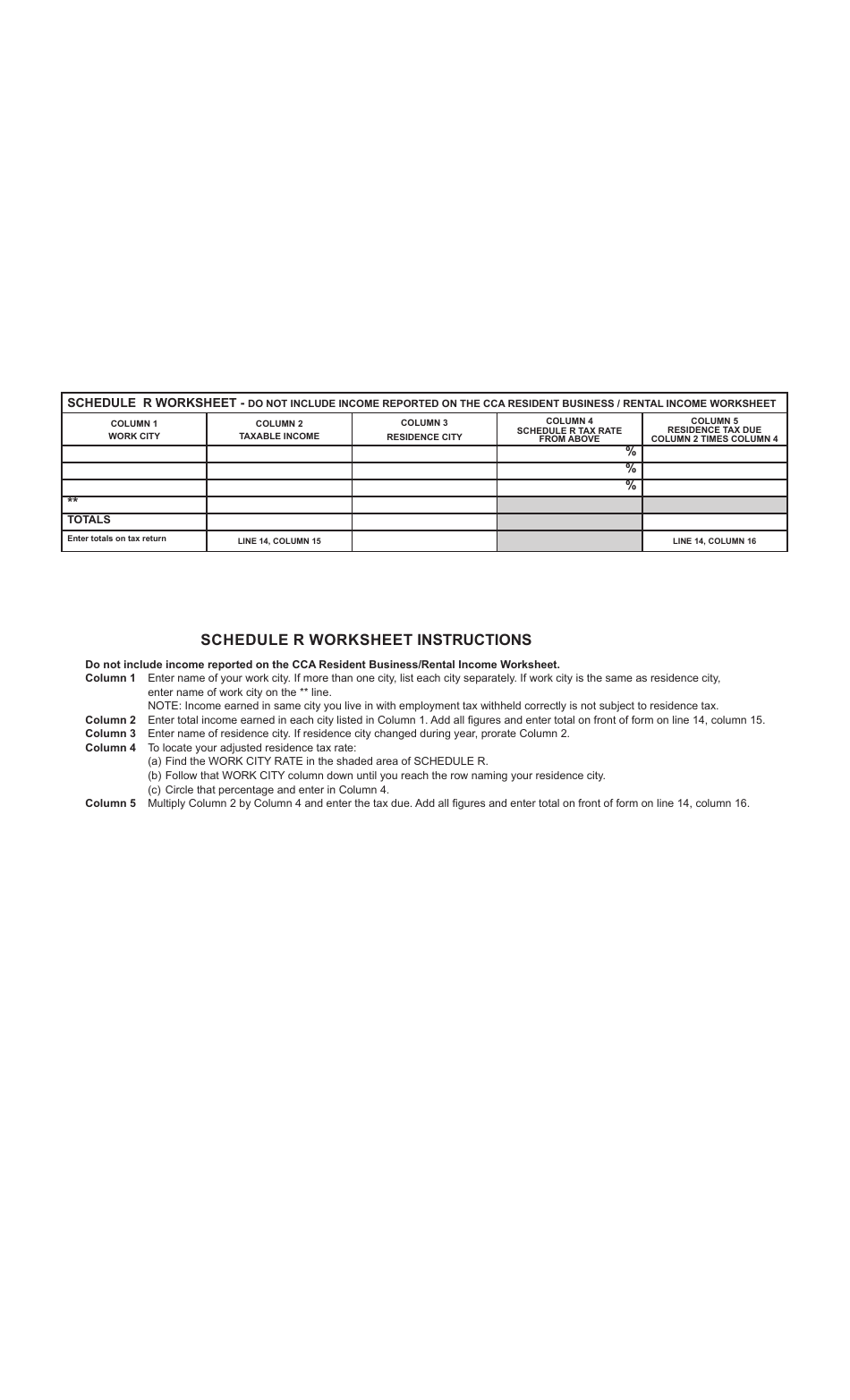 Individual Municipal Income Tax Forms - City of Cleveland, Ohio, Page 6