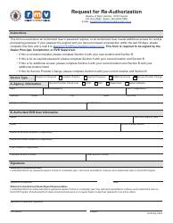 Document preview: Form EVR104 Request for Re-authorization - Massachusetts