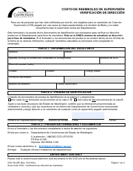 Formulario DOC06-065S Costo De Reembolso De Supervision Verificacion De Direccion - Washington (Spanish)
