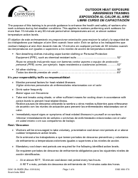 Form DOC16-352ES Outdoor Heat Exposure Awareness Training - Washington (English/Spanish)