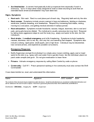 Form DOC16-352 Outdoor Heat Exposure Awareness Training - Washington, Page 2