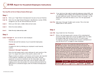 Document preview: Form UI-HA Report for Household Employers - Illinois, 2023