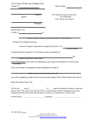 Document preview: Form CIV-GP-62-B Affirmation of Service of Demand for Trial De Novo - New York City