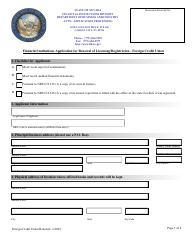Document preview: Financial Institutions Application for Renewal of Licensing/Registration - Foreign Credit Union - Nevada