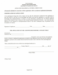 Application for Approval to Form a Credit Union - Nevada, Page 6