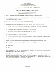 Application for Approval to Form a Credit Union - Nevada, Page 9