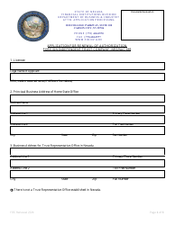 Application for Renewal of Authorization Foreign Independent Trust Company - Nrs/Nac 669 - Nevada