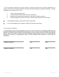 Application for Renewal of Authorization Foreign Independent Trust Company - Nrs/Nac 669 - Nevada, Page 3