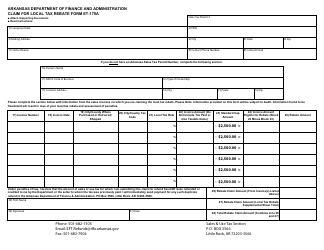 Form ET-179A Claim for Local Tax Rebate Form - Arkansas, Page 3