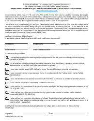 Document preview: Form HSMV71054 Certification for Waiver of Cdl Skills Test for Military Personnel - Florida