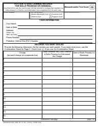 Form TC0057 Petition to Seal Criminal Records for Nolle Prosequi or Dismissal - Massachusetts