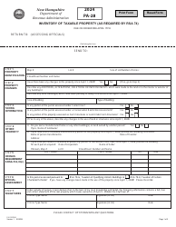 Form PA-28 Inventory of Taxable Property (As Required by Rsa 74) - New Hampshire