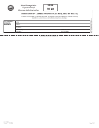 Form PA-28 Inventory of Taxable Property (As Required by Rsa 74) - New Hampshire, Page 2