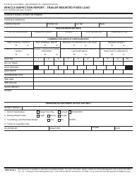 Form DOT TR-PER-0400 Vehicle Inspection Report - Trailer Mounted Fixed Load - California, Page 2