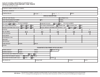 Form DOT-TR-PER-0500 Vehicle Inspection Report-Tow Truck - California, Page 3