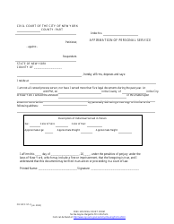 Document preview: Form CIV-RCF-57 Affirmation of Personal Service - New York City