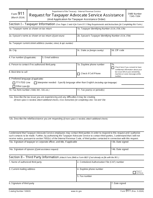 IRS Form 911  Printable Pdf