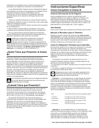 Instrucciones para IRS Formulario 941 (SP) Anexo B Registro De La Obligacion Tributaria Para Los Depositantes De Itinerario Bisemanal (Spanish), Page 2