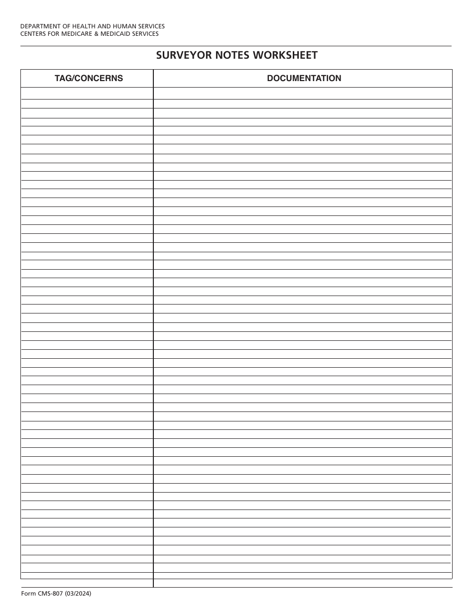 Form CMS-807 - Fill Out, Sign Online and Download Fillable PDF ...