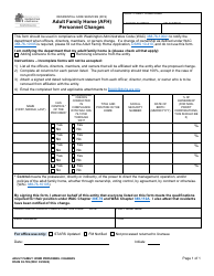 Document preview: DSHS Form 02-709 Adult Family Home (Afh) Personnel Changes - Washington