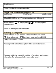 DSHS Form 02-740 Ojcr Complaint Request - Large Print - Washington, Page 2