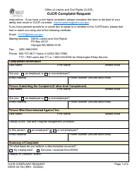 DSHS Form 02-740 Ojcr Complaint Request - Washington