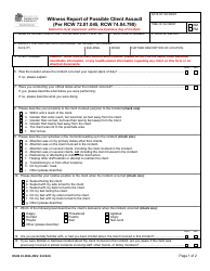 Document preview: DSHS Form 03-389A Witness Report of Possible Client Assault - Washington