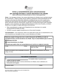Document preview: DSHS Formulario 27-156 Aviso Y Consentimiento Para Comunicaciones Por Mensaje De Texto O Correo Electronico Sin Cifrado - Washington (Spanish)
