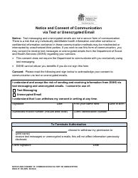 Document preview: DSHS Form 27-156 Notice and Consent of Communication via Text or Unencrypted Email - Washington