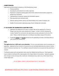 CPA/Pa Initial License Application - Oregon, Page 2