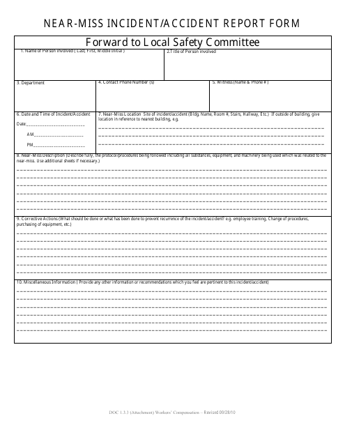 Near-Miss Incident/Accident Report Form - Montana Download Pdf