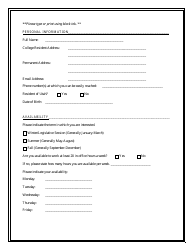 Internship Application Form - Utah, Page 2