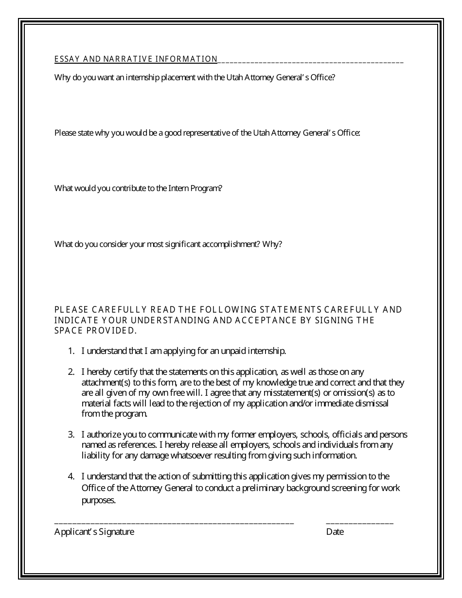 Internship Application Form - Utah, Page 4