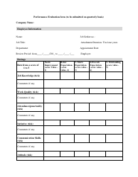 Performance Evaluation Form - Bhutan