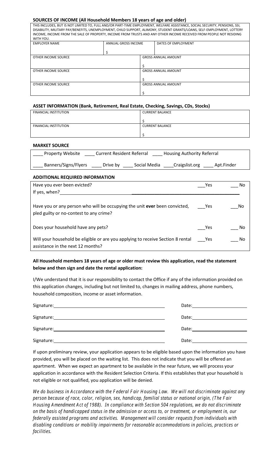 Pennsylvania Residency Pre-application Form for LIHTC/Home/Rural ...