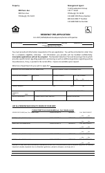 &quot;Residency Pre-application Form for LIHTC/Home/Rural Development/Section 8 Properties - Trek Development Group&quot; - Pennsylvania