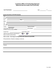 Form OTS-38 Ethernet Service Order Form - Louisiana, Page 3