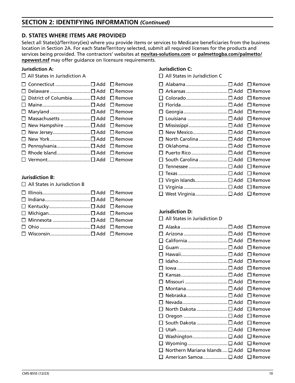 Form CMS-855S Medicare Enrollment Application - Durable Medical Equipment, Prosthetics, Orthotics, and Supplies (Dmepos) Suppliers, Page 11