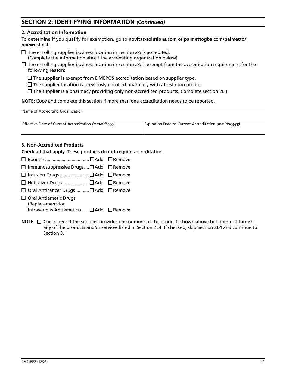 Form CMS-855S Medicare Enrollment Application - Durable Medical Equipment, Prosthetics, Orthotics, and Supplies (Dmepos) Suppliers, Page 13