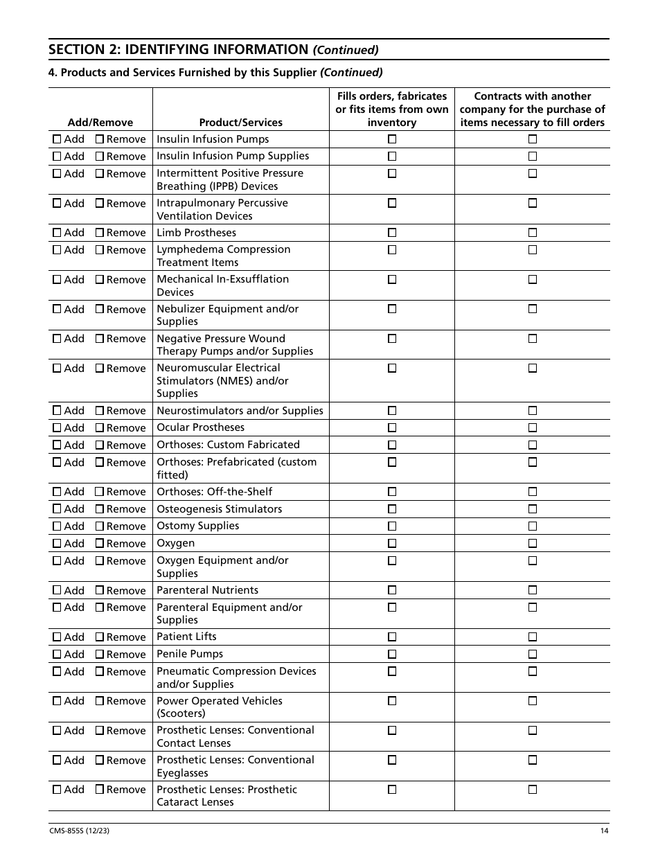 Form CMS-855S Medicare Enrollment Application - Durable Medical Equipment, Prosthetics, Orthotics, and Supplies (Dmepos) Suppliers, Page 15