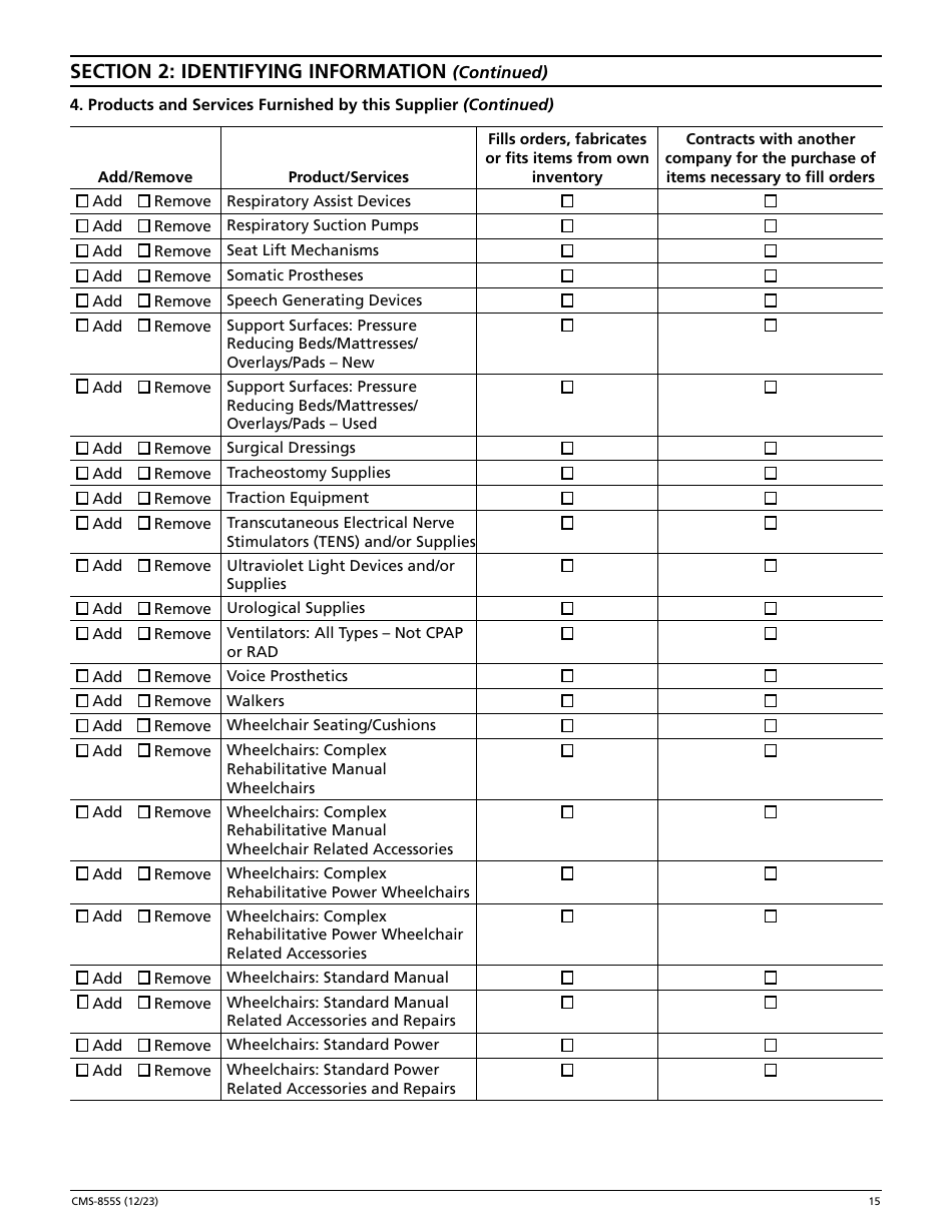 Form CMS-855S Medicare Enrollment Application - Durable Medical Equipment, Prosthetics, Orthotics, and Supplies (Dmepos) Suppliers, Page 16