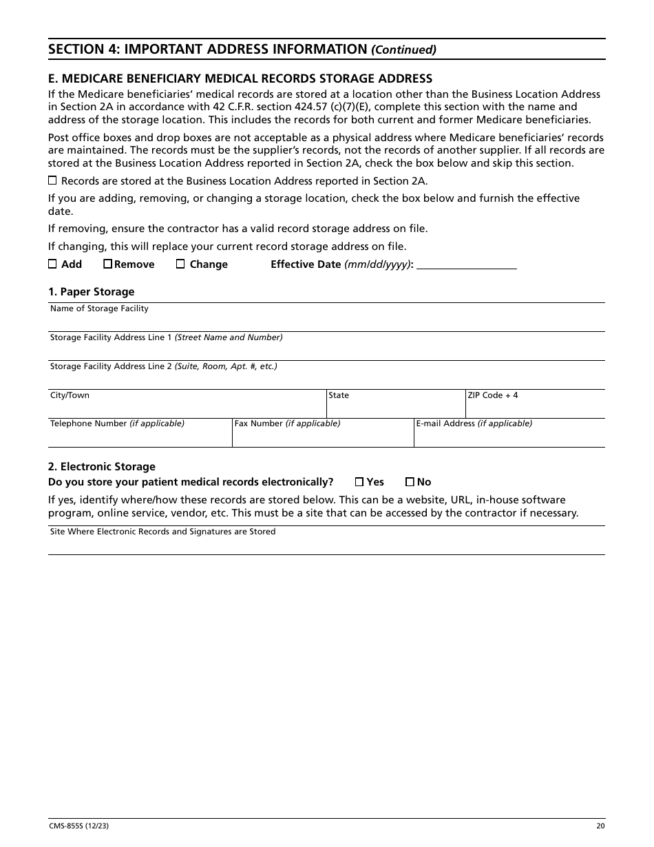 Form CMS-855S Medicare Enrollment Application - Durable Medical Equipment, Prosthetics, Orthotics, and Supplies (Dmepos) Suppliers, Page 21