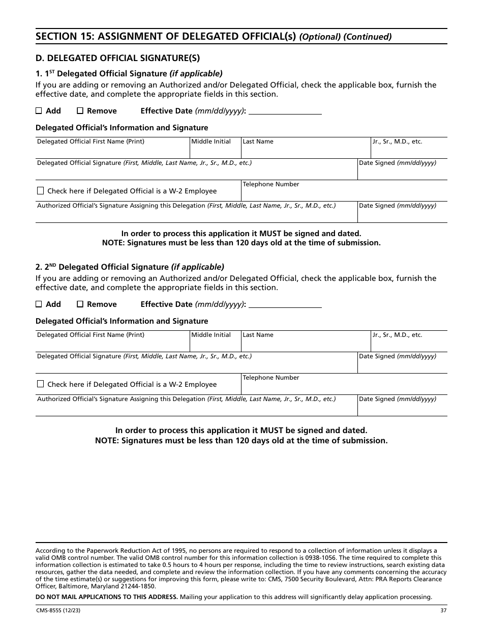 Form CMS-855S Medicare Enrollment Application - Durable Medical Equipment, Prosthetics, Orthotics, and Supplies (Dmepos) Suppliers, Page 38