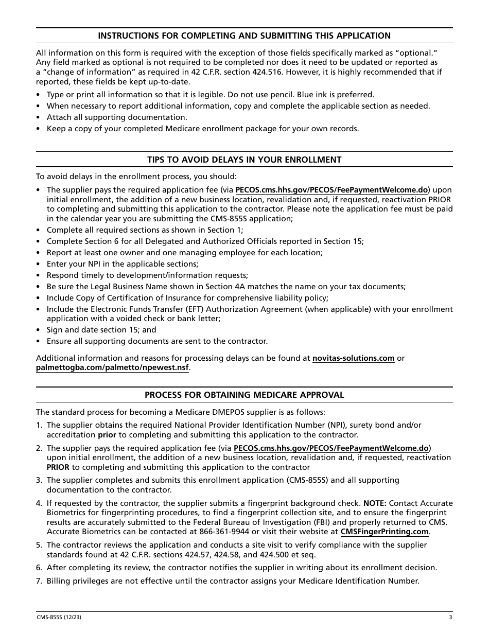 Form CMS-855S Medicare Enrollment Application - Durable Medical Equipment, Prosthetics, Orthotics, and Supplies (Dmepos) Suppliers, Page 4