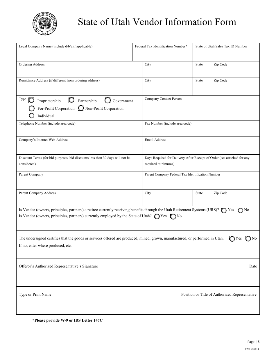 Used Oil Collection Center Registration Application - Utah, Page 5
