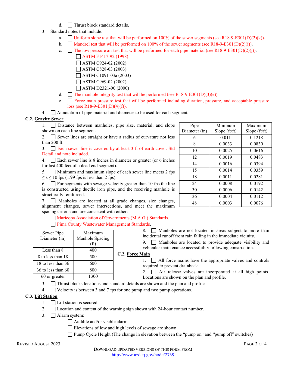 Engineering Review Notice of Intent to Discharge Sewage Collection System (4.01 Gp) - Arizona, Page 11
