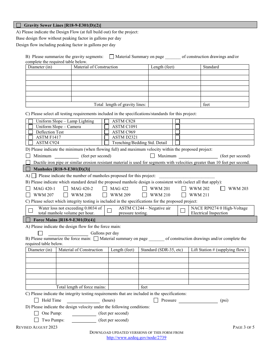Engineering Review Notice of Intent to Discharge Sewage Collection System (4.01 Gp) - Arizona, Page 7