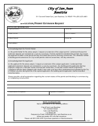 Application/Permit Extension Request - City of San Juan Bautista, California