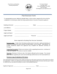 Plan Revision Form - City of San Juan Bautista, California