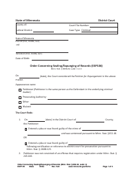 Document preview: Form EXP106 Order Concerning Sealing/Expunging of Records - Minnesota